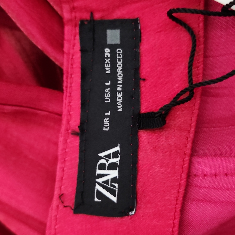 NWT Zara Wrinkled Effect Wide Leg Pant. Size L - Picture 6 of 8